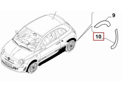 Abarth 500 Baguette décorative droite 735746459