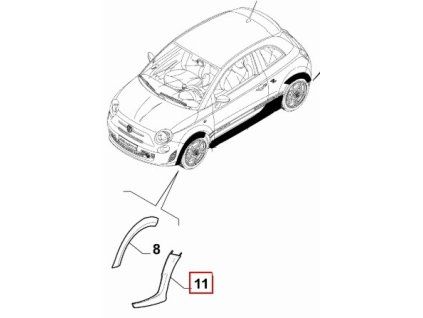 Abarth 500 Baguette décorative droite 735717469