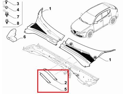 Alfa Romeo Tonale Bande d'isolation 68607264AA