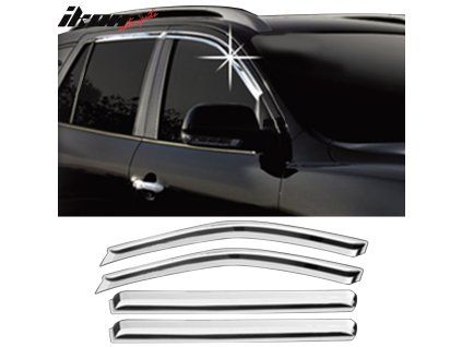 Hyundai Santa Fe 2007-2012 Déflecteurs de vitres ABS chrome