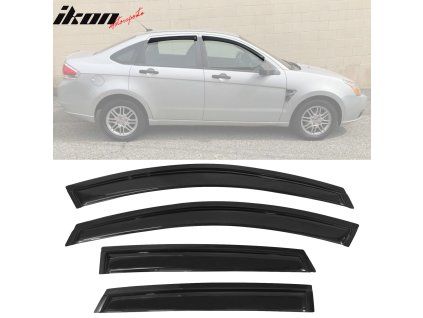 Ford Focus 4Door 2008-2011 Deflectores de ventanilla Slim styl acrílico ahumado tintado