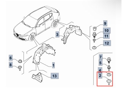 Alfa Romeo Tonale, Jeep Compass MV Šroub 06509259AA