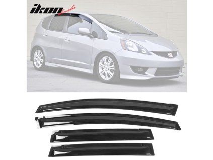 Honda 2009-2014 Deflectores de ventanilla estilo Slim acrílico ahumado tintado