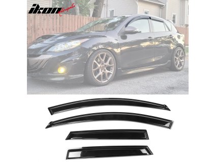 Mazda 3 Hatchback 2010-2013 Ofuky oken Slim styl akryl kouřová tónovaná