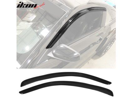 Ford Mustang 2010-2014 Deflectores de ventanilla estilo Slim acrílico ahumado tintado