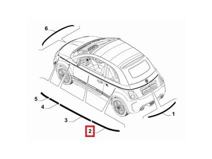 Abarth 500 Bande adhésive décorative gauche 735677155