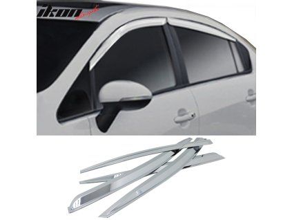 Kia Rio 4DR 2012-2017 Déflecteurs de vitres ABS chrome