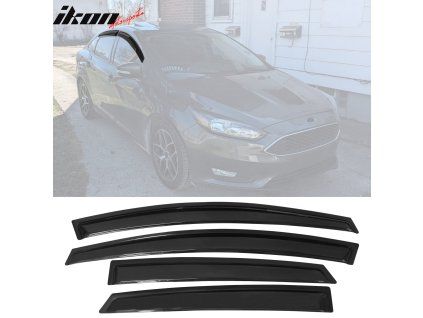 Ford Focus 2012-2018 Déflecteurs de vitres Slim style acrylique fumé teinté
