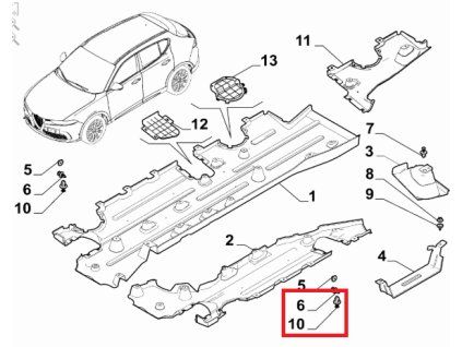 Alfa Romeo Tonale Bloc de fixation 68606910AA