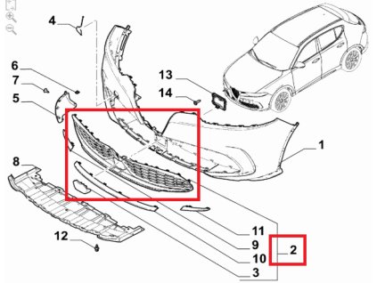 Alfa Romeo Tonale Mřížka chladiče 7TE17U00AA