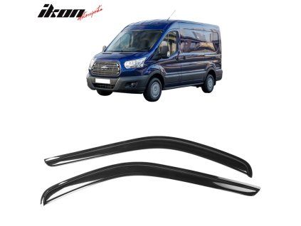 Ford Transit 2014-2020 Déflecteurs de vitres style Slim acrylique fumé teinté