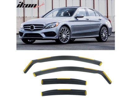 Mercedes Benz W205 C Class Sedan 2015-2021 Ofuky oken PP černá