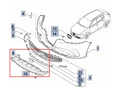 Alfa Romeo Tonale Frontstoßstangenabdeckung 68606896AA
