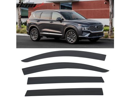 Hyundai Santa Fe 2019-2023 Ofuky oken Low Profile styl akryl kouřová tónovaná