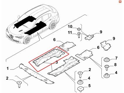 Alfa Romeo Stelvio Cache avant droit 68367165AA