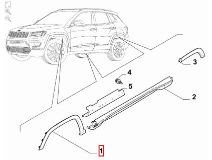 Jeep Compass MV Right Front Fender Trim 7HD90LXHAA