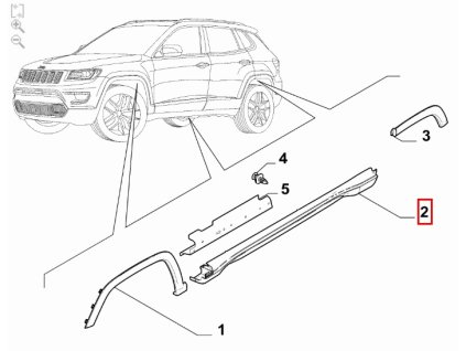 Jeep Compass MV Levá spodní lišta 6UN45TZZAB