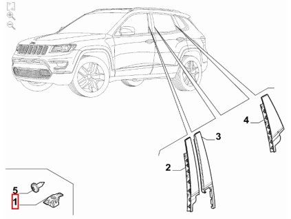 Jeep Compass MP Élément de fixation pour garnissage de montant 06035802