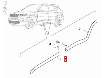 Jeep Compass MV Lišta levých předních dveří 60984262