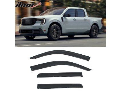 Ford Maverick 2022-2025 Deflectores de ventanilla estilo Slim acrílico ahumado tintado
