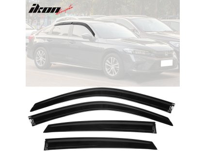 Honda Civic Sedan 2022-2025 Ofuky oken Slim styl akryl kouřová tónovaná