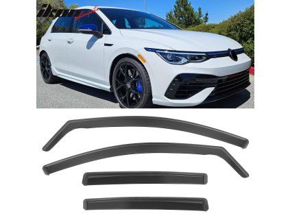 Volkswagen GTI Golf R 2022-2025 Deflectores de ventanilla PC negro