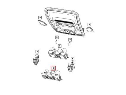 Mopar Interruptor de consola de techo 6EM27TX7AC