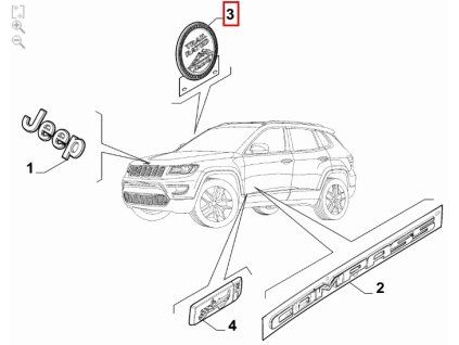 Jeep Compass MV Emblema de modelo 52170829