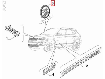 Jeep Compass MV Znak modelu - levá strana 68500250AA