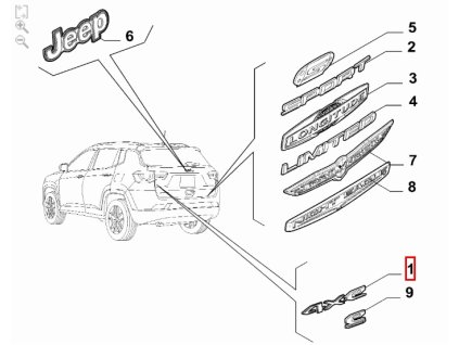 Jeep Compass MV Zadní znak 4xe 68490377AB