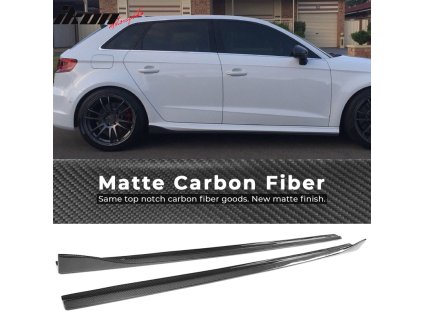Audi A3 S Line S3 2014-2017 Boční prahy JC styl matná uhlíková vlákna