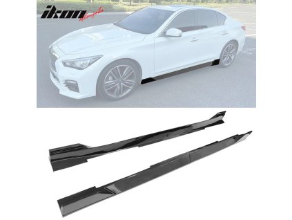 Infiniti Q50 2014-2023 Seitenschweller IKON Style PP Glänzend Schwarz