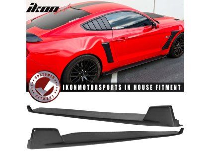Ford Mustang 2 2015-2023 Bas de caisse latéraux Style 2 Fin PP noir non peint