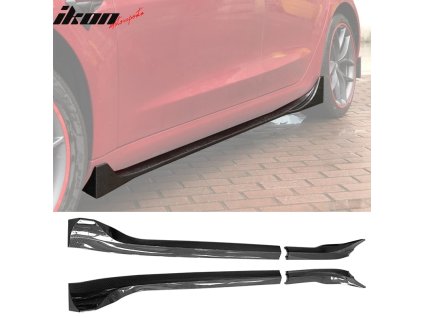 Tesla Model 3 2017-2022 Bočné prahy IKON štýl ABS s karbónovým vzhľadom
