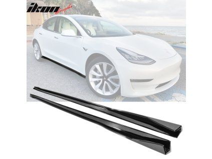 Tesla 3 2017-2024 Bas de caisse style IKON PP noir brillant