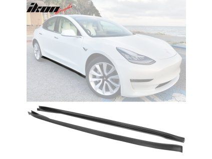 Tesla 3 2017-2024 Bas de caisse latéraux style IKON PP noir mat