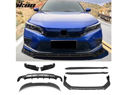 Praguri laterale Honda Civic FE-C 2022-2024 stil FE Competition negru mat