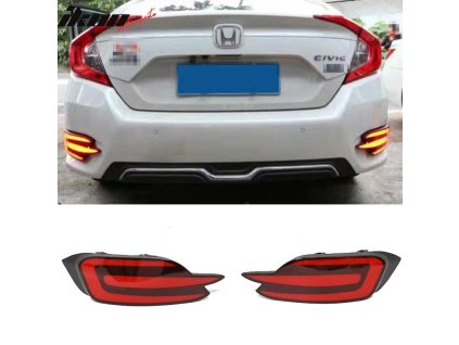 Honda Civic 10th 4Dr 2016-2018 Brzdové světlomety černé červené