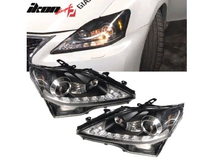 Lexus IS250 IS350 IS-F 2006-2014 Hlavní světlomety Facelift styl černá