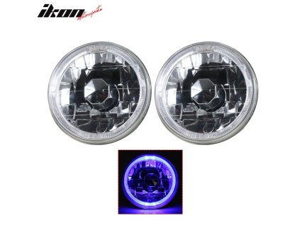 Universal 2PCS 5" Hlavní světlomety chrom s modrým světlem