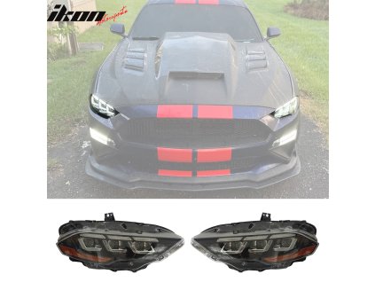 Ford Mustang 2018-2023 Mlhovky 2024 styl černé pouzdro čiré LED