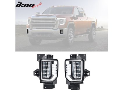 GMC Sierra 2500HD 3500HD 2020-2023 Mlhovky chrom černý rámeček čiré LED