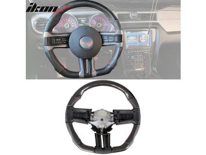 Ford Mustang 2010-2014 Volant cuir perforé fibre de carbone