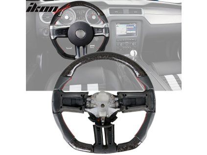 Ford Mustang 2010-2014 Volant cuir perforé fibre de carbone forgé