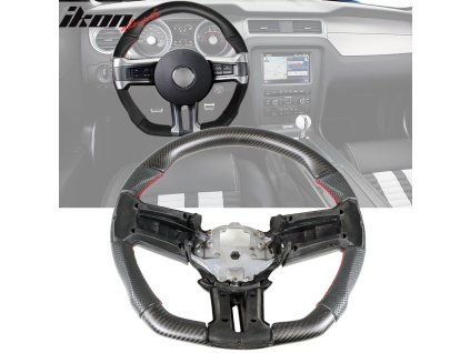 Ford Mustang 2010-2014 Volant cuir perforé fibre de carbone mate