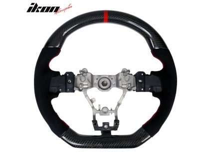 Subaru WRX Subaru STI 2015-2021 Volant černá s červeným prošíváním červená linka uhlíkové vlákno syntetický semiš