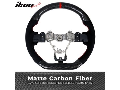 Subaru WRX STI 2015-2021 Volant matný karbon Alcantara červené prošívání červená linka