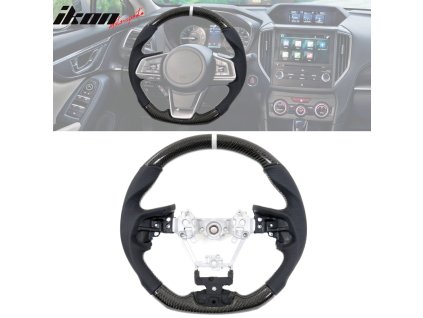 Subaru Impreza 2017-2019 Volant bílý steh proužek uhlíkové vlákno perforovaná kůže