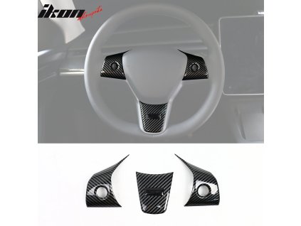 Tesla 3 2017-2023 Tesla Y 2020-2023 Volant obložení tisk z uhlíkových vláken ABS