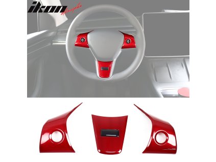 Tesla 3 2017-2023 Tesla Y 2020-2023 Lenkradverkleidung Rot ABS